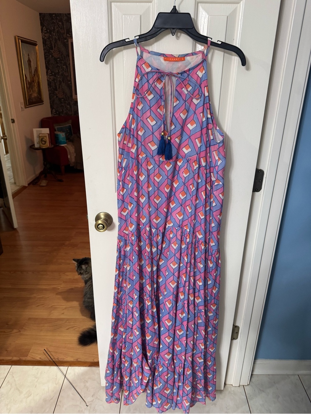 Oliphant large Maxi Dress Pink & Purple
